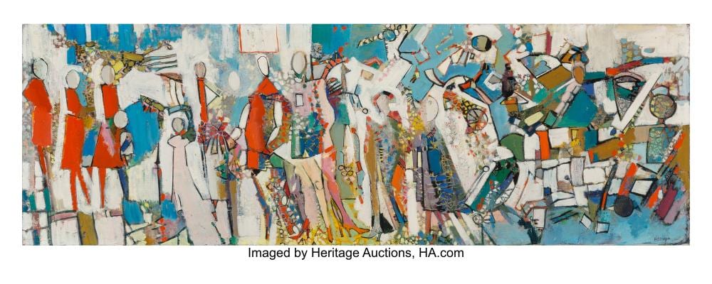Endre Rozsda comparable auction result: endre rozsda hungarian french 1918 1999 untitled oil on canvas 11 7 8 x 35 1