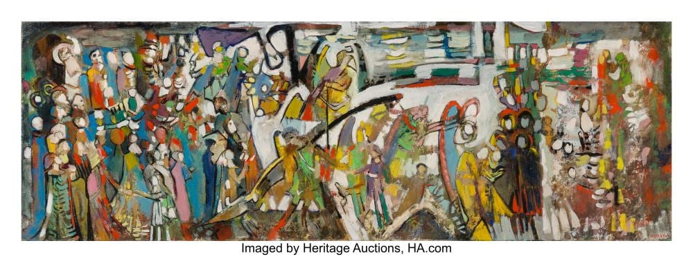 Endre Rozsda comparable auction result: endre rozsda hungarian french 1918 1999 untitled oil on canvas 11 7 8 x 35 1