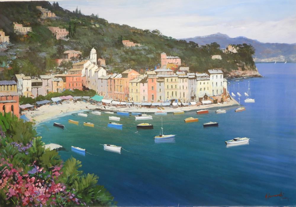 Antonio Iannicelli comparable auction result: antonio iannicelli portofino harbor