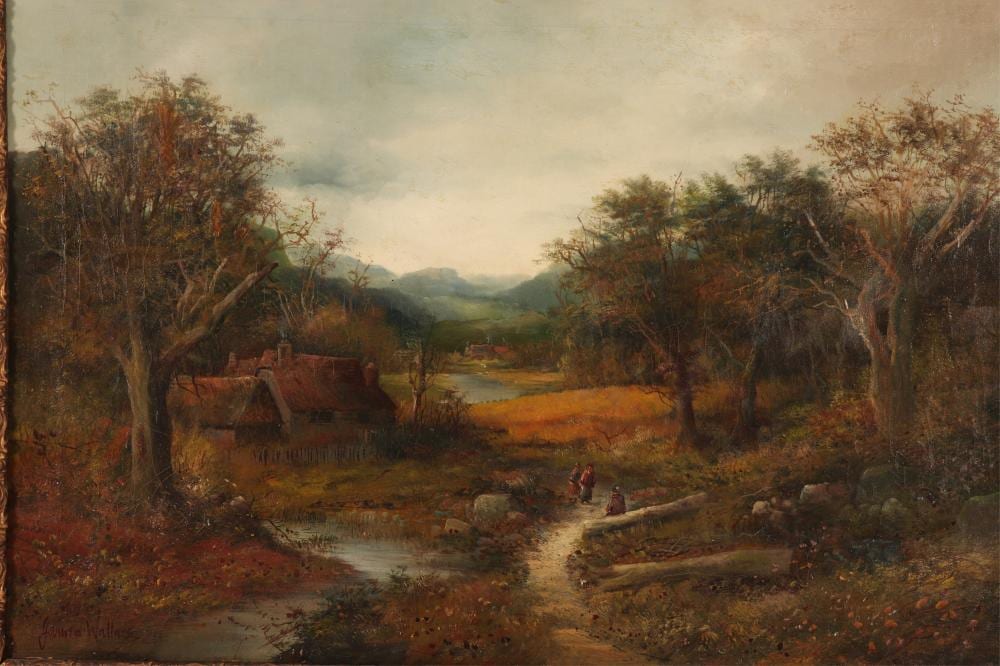 James (1872) Wallace comparable auction result: james wallace twilight landscape with figures o c