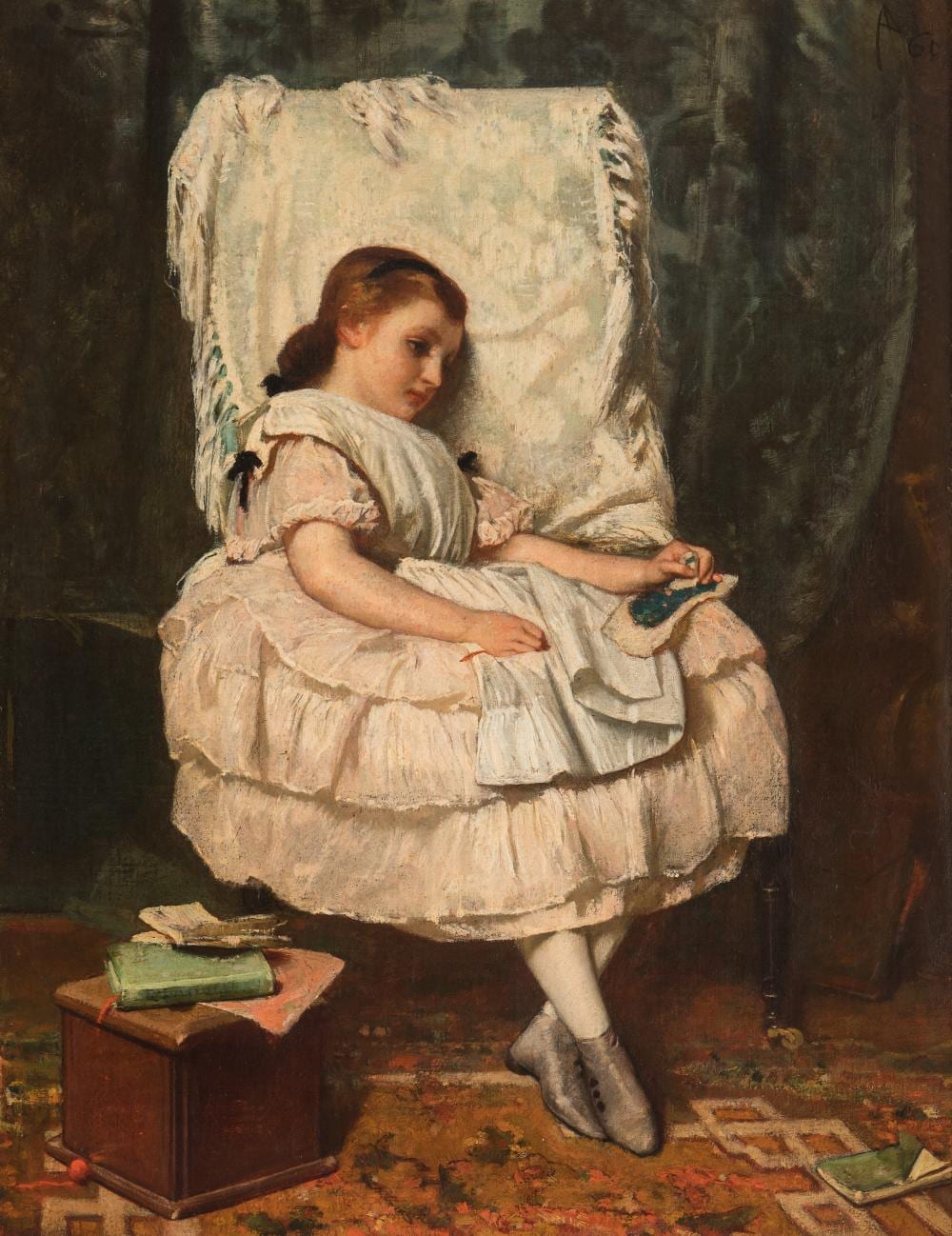August Allebé comparable auction result: holiday but no desire to read by august alleb
