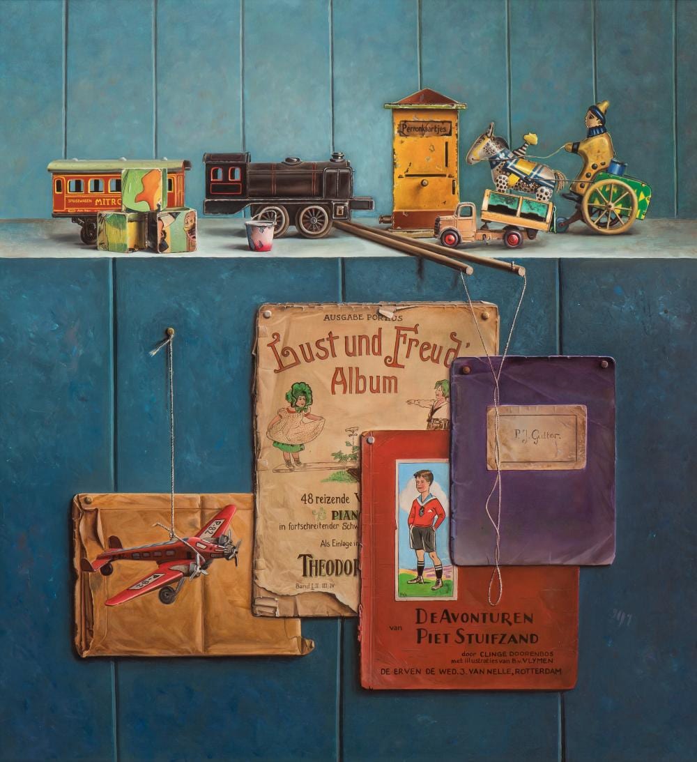 Trompe-l'œil painting by Piet Gutter sold by Adams Amsterdam Auctions, lot 51 — auction record photograph