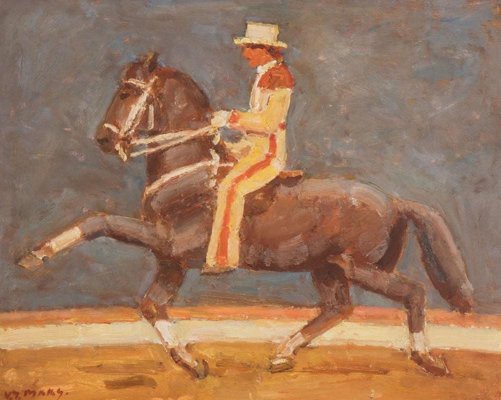 Cornelis Johannes Maks comparable auction result: a classic kees maks horse rider jos