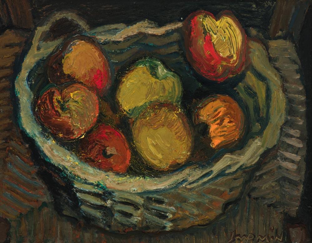 ripe apples in a basket signed jaap min · Adams Amsterdam Auctions · 2020-06-22 Jacob Min comparable auction result: ripe apples in a basket signed jaap min