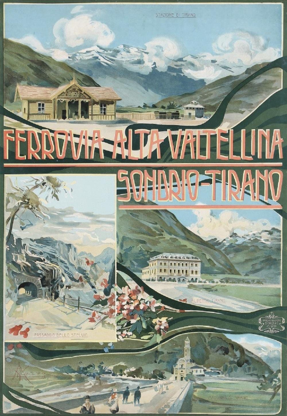 Aldo Mazza comparable auction result: aldo mazza 1880 1964 ferrovia alta valtellina sondrio tirano 1902