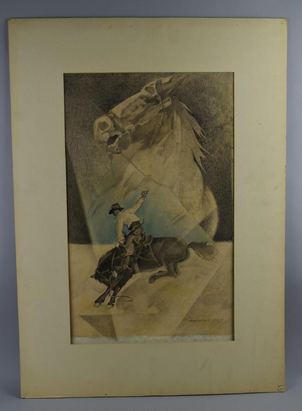 Norbert Lenz comparable auction result: norbert lenz 1900 1992 cleveland oh artist rodeo cowboy on bronco