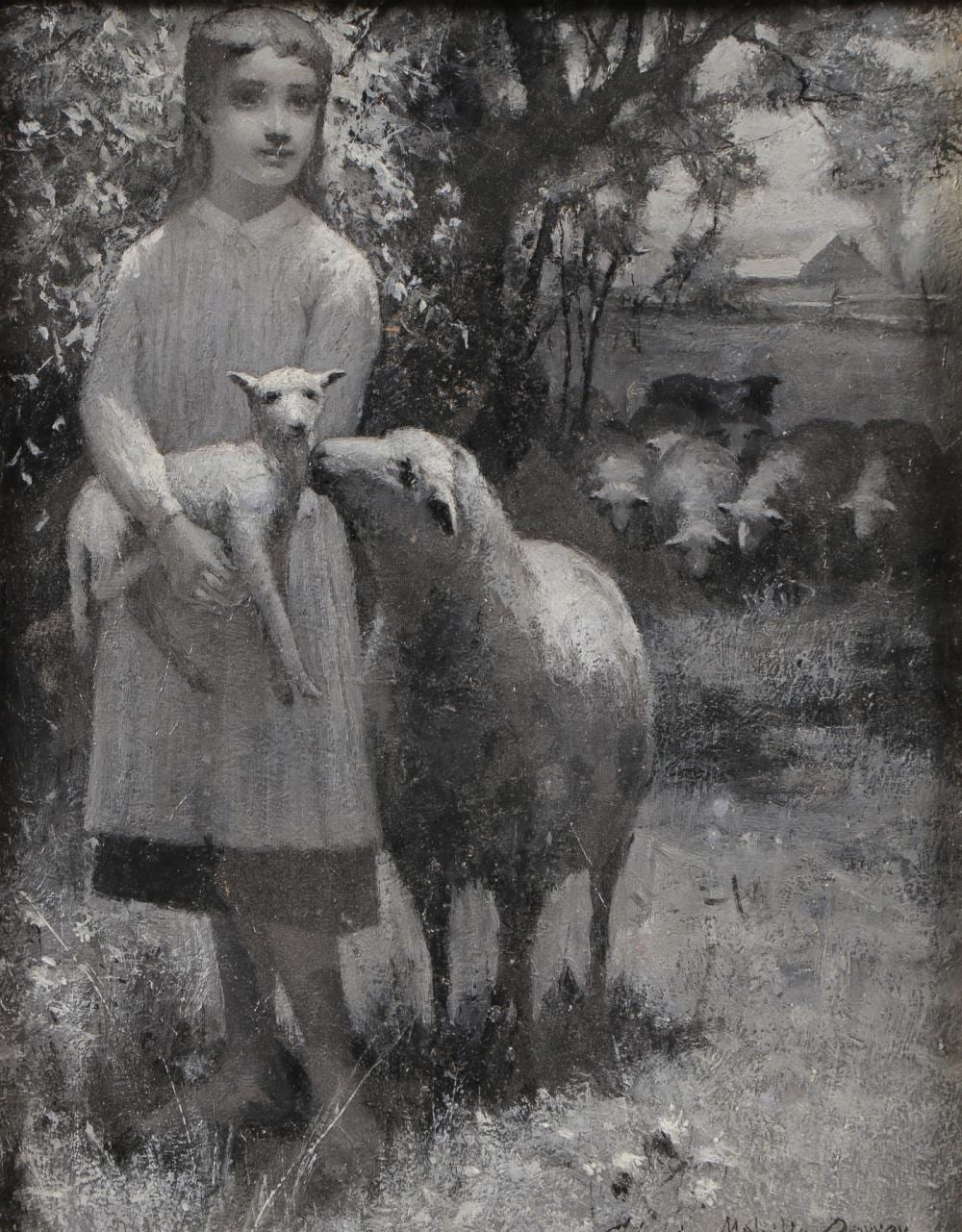 Charles Melville Dewey comparable auction result: charles melville dewey oil on board in grisaille