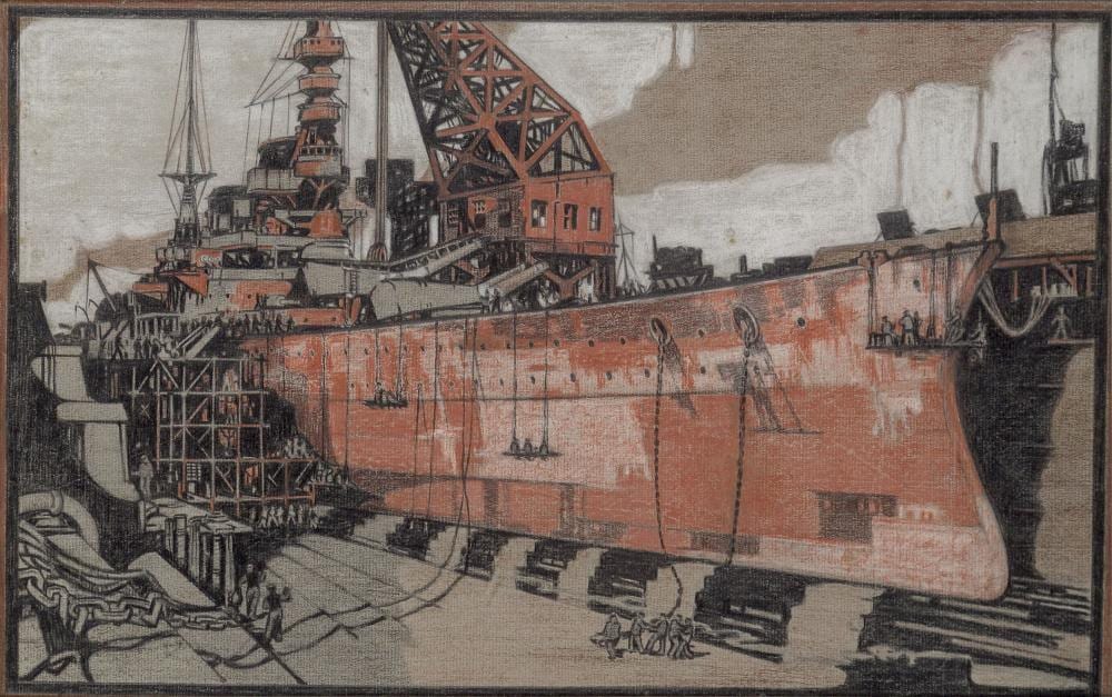 leslie carr british 1891 1961 original artwork for warship week advertising navy week circa 1937 · Charles Miller Ltd · 2020-07-07 Leslie Carr comparable auction result: leslie carr british 1891 1961 original artwork for warship week advertising navy week circa 1937