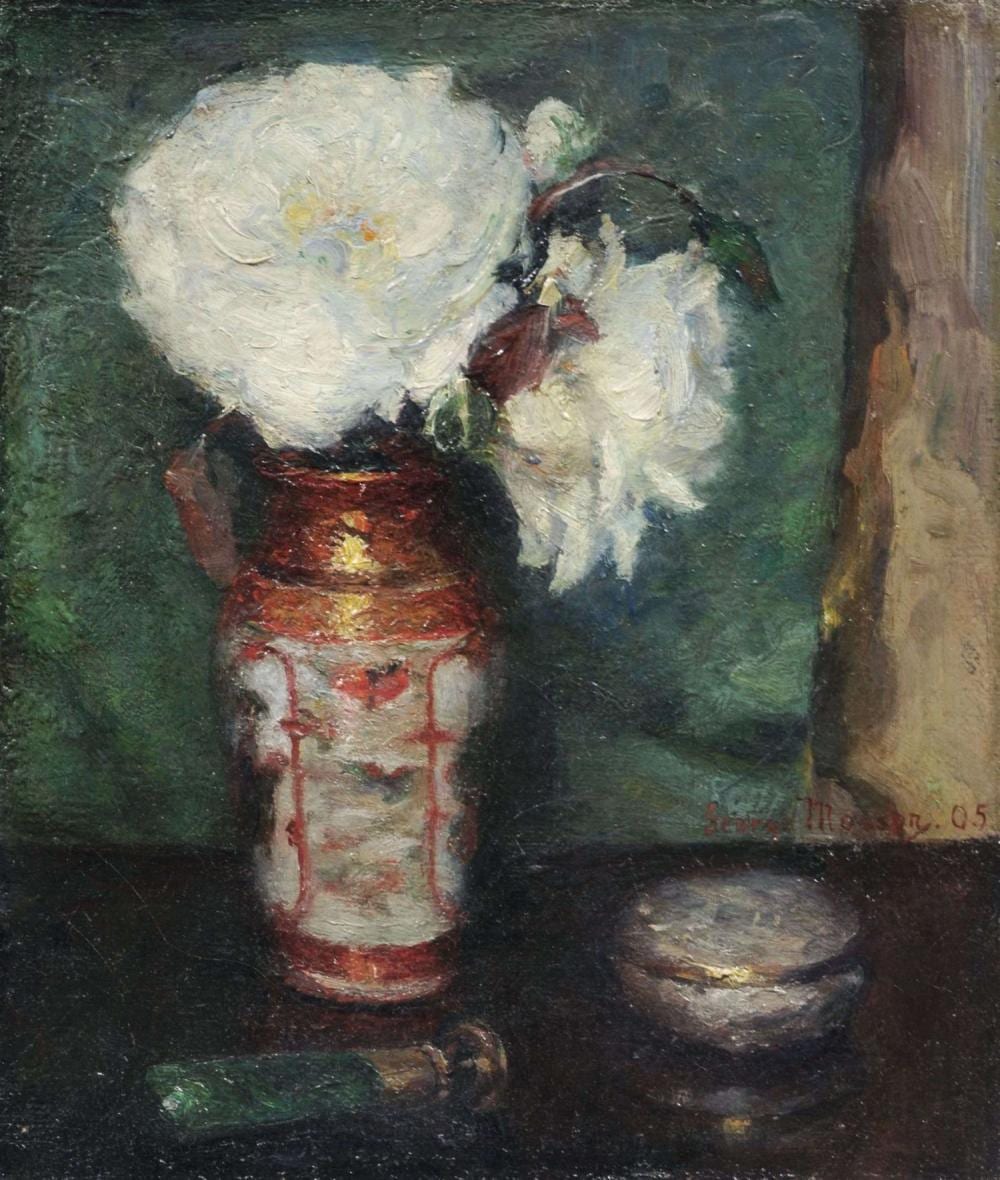 Georges Mosson comparable auction result: george mosson blumenstillleben mit petschaft 1905