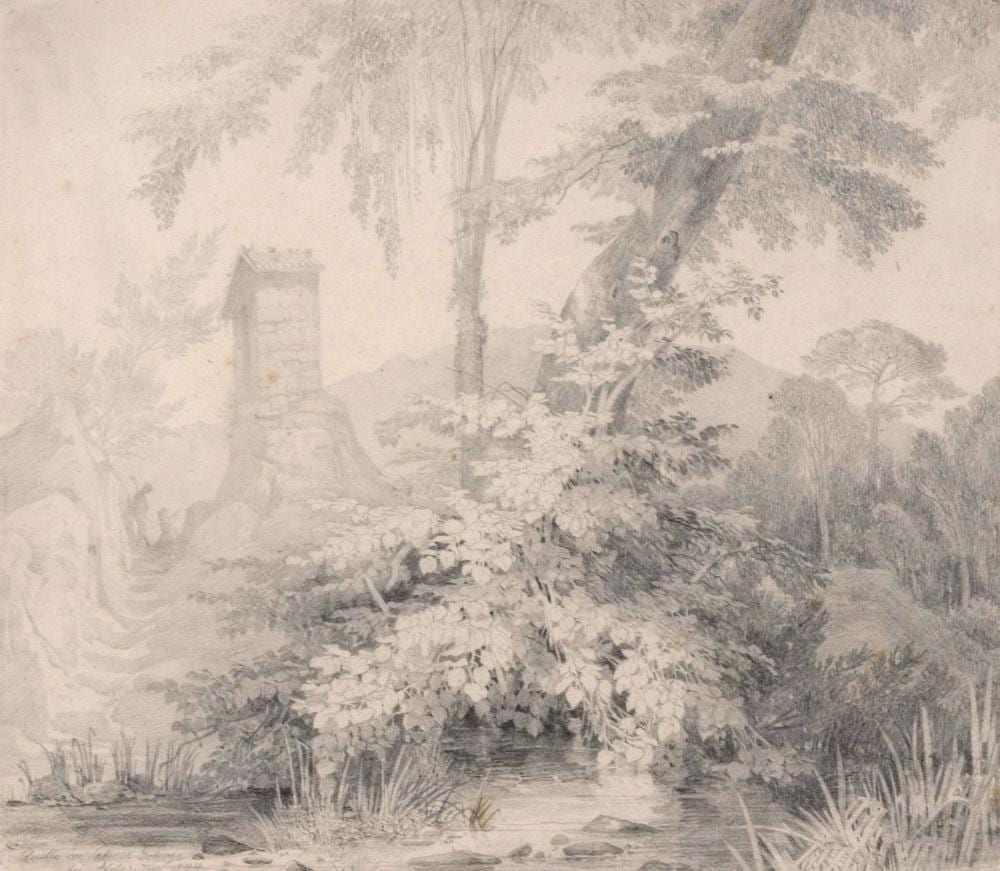 Alexius Geyer comparable auction result: alexius geyer zugeschr quelle im sabiner gebirge bei afile 1844