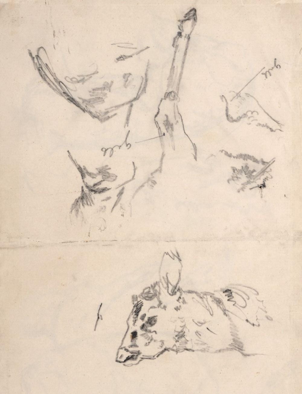 Ferdinand von Rayski comparable auction result: ferdinand von rayski tierstudien um 1860