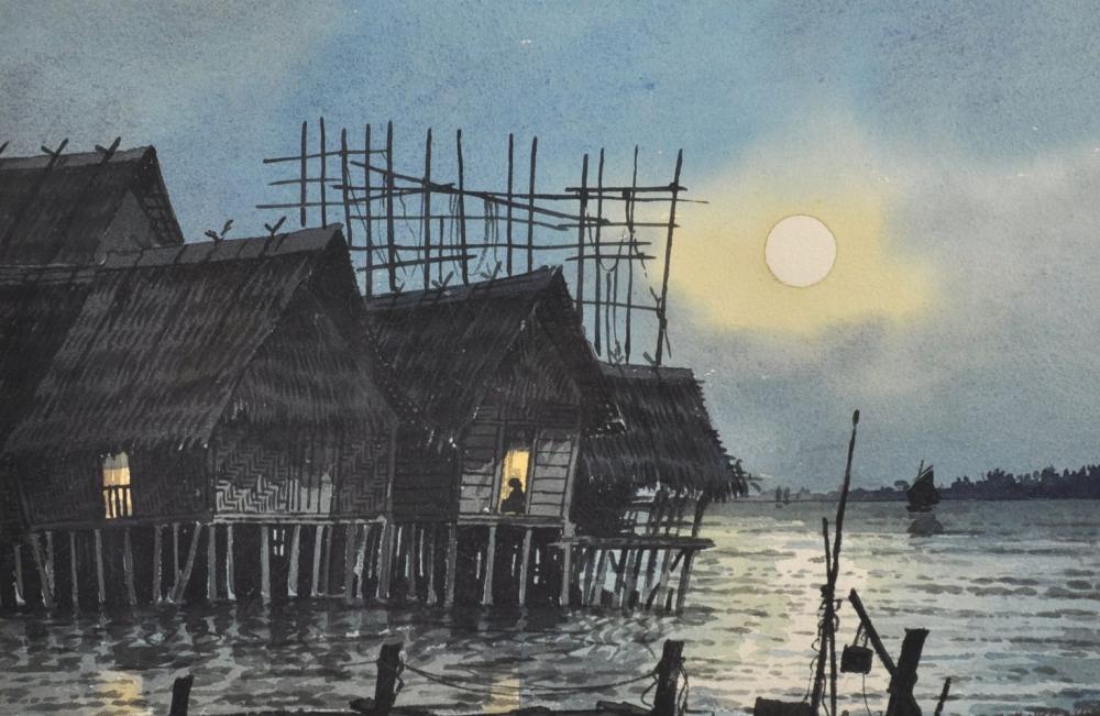 Abu Baker Ibrahim comparable auction result: abu baker ibrahim 1925 1977 malaysian a set of four watercolours depicting malaysian scenes signed image