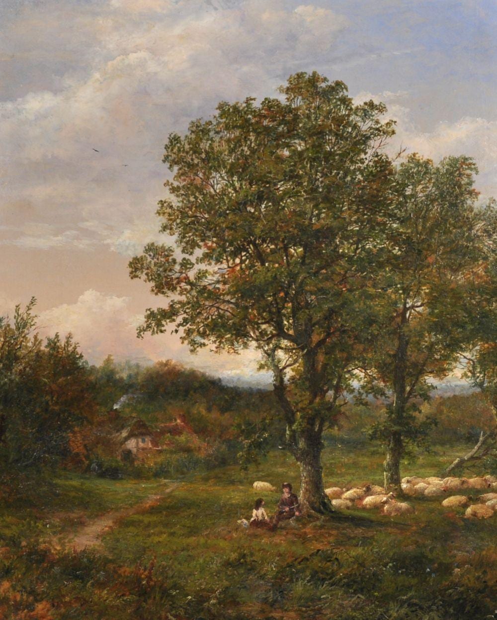 Mark Edwin Dockree comparable auction result: mark edwin dockree 1834 1904 british pastoral scene near dedham in original gilt composition frame sign