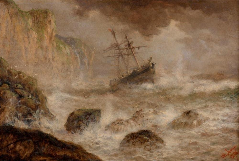 isaac walter jenner british 1837 1902 storm on the coast 1896 · Gibson's · 2020-06-15 Walter Jenner comparable auction result: isaac walter jenner british 1837 1902 storm on the coast 1896