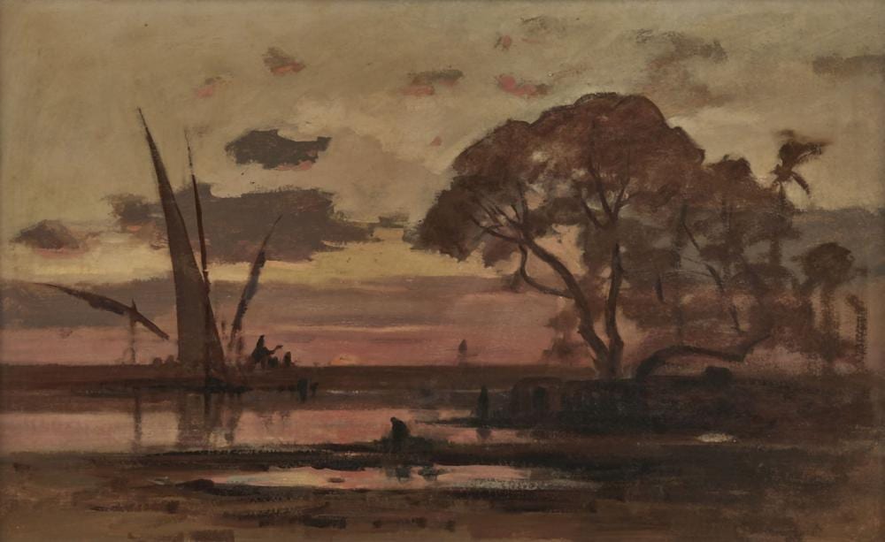 Auguste Veillon comparable auction result: auguste veillon 1834 1890 paysage orientaliste tude huile sur car