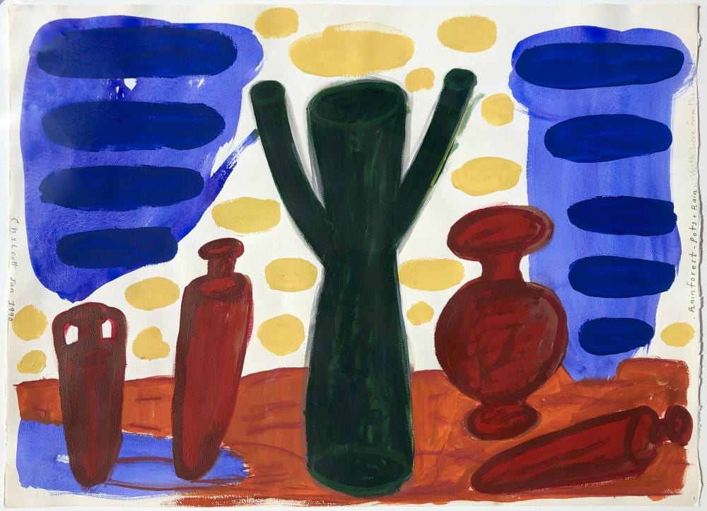 Gavin Chilcott comparable auction result: gavin chilcott b 1950 rain forest pots rain