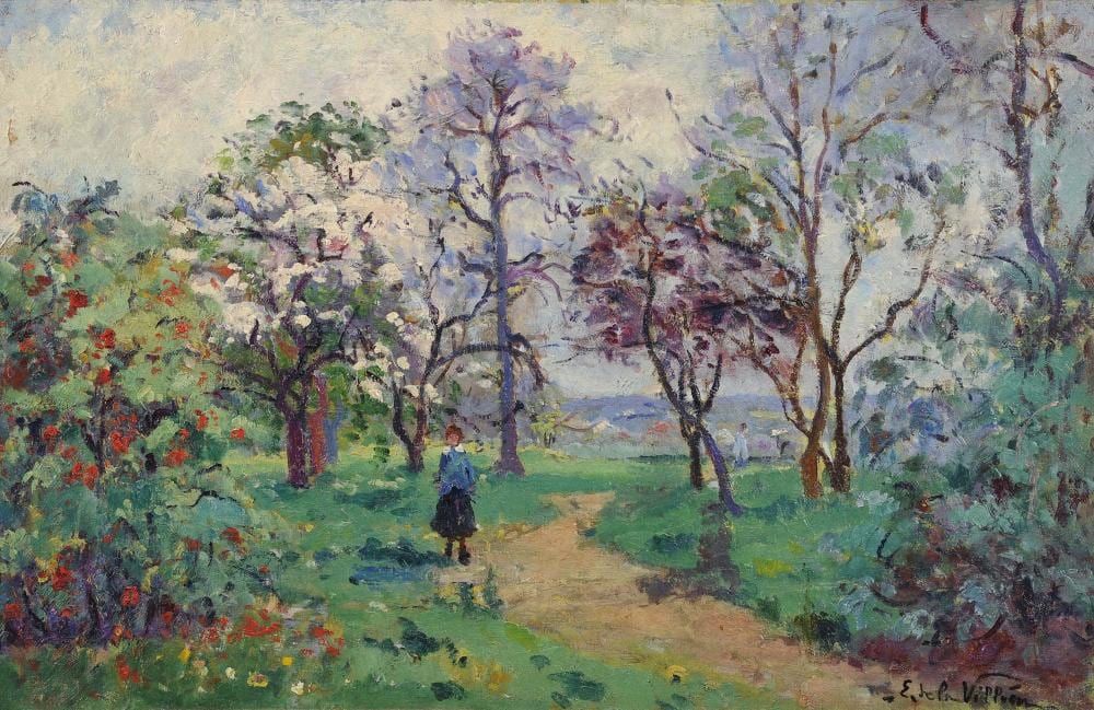 Emmanuel de la Villeon comparable auction result: emmanuel de la villeon 1858 1944 sous le bosquet 1920