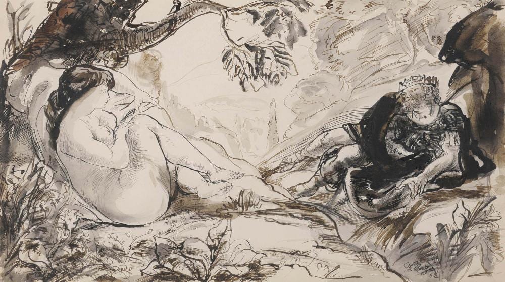 Maurice Mazo comparable auction result: maurice mazo 1901 1989 numa et la nymphe eg rie 1962