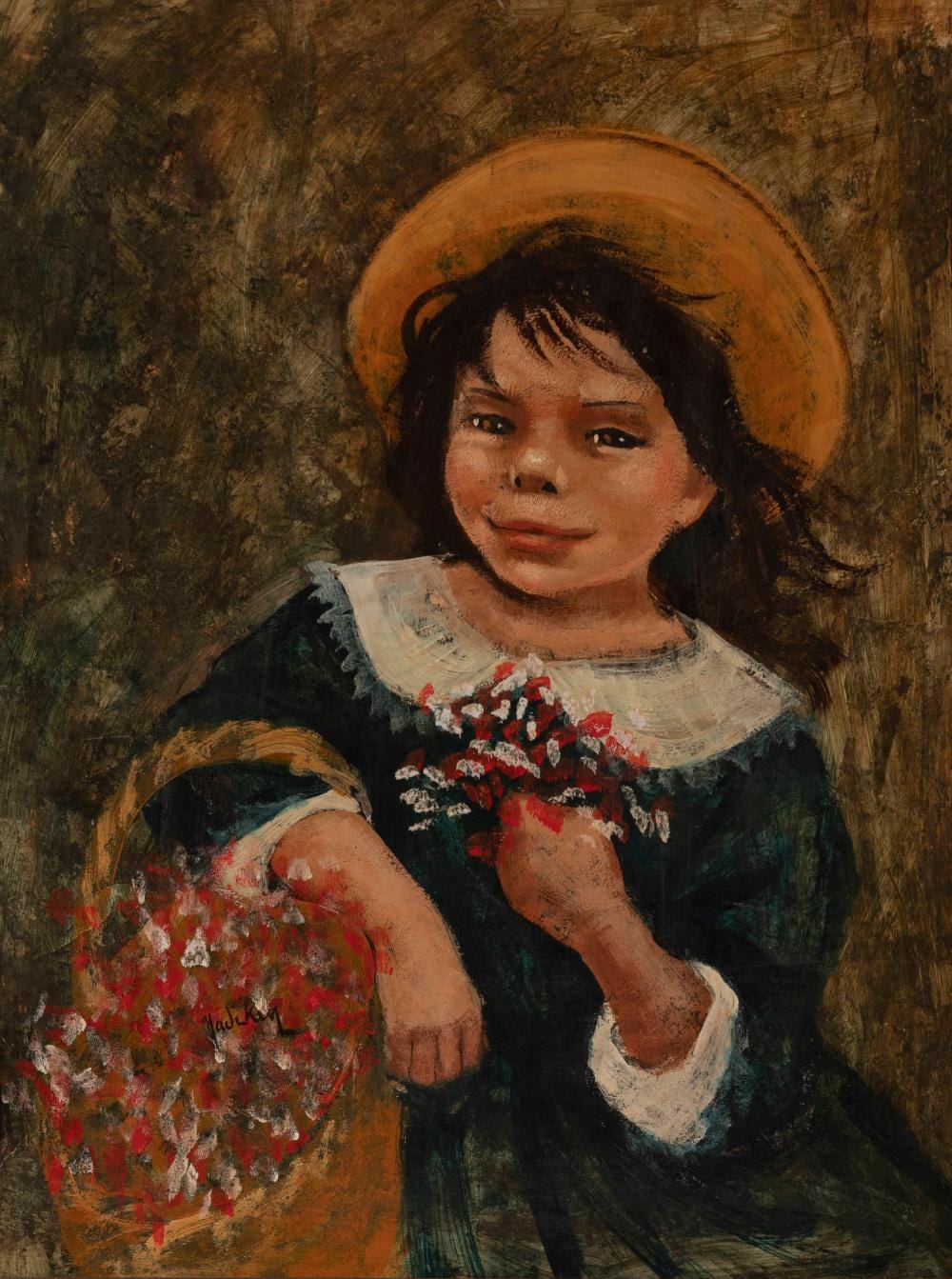 Nadi Ken comparable auction result: nadi ken portrait of a girl in a hat