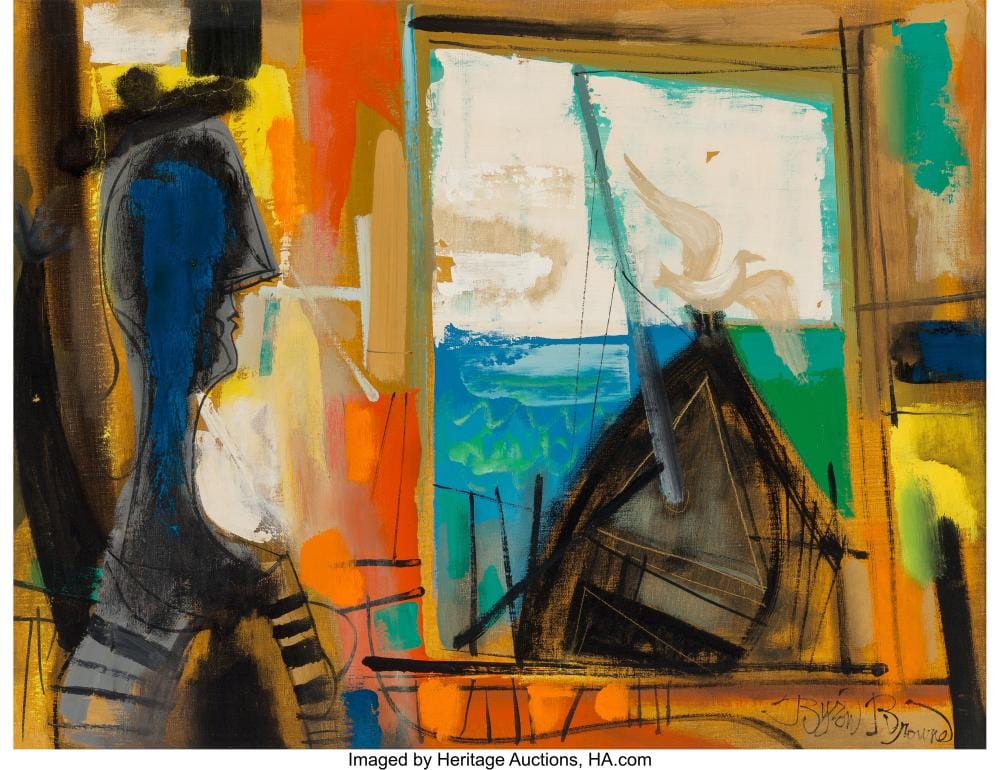 Byron Browne (American, 1907-1961) The Window, Provincetown, 1960 Oil on canvas sold by Heritage Auctions, lot 68093 — auction record photograph