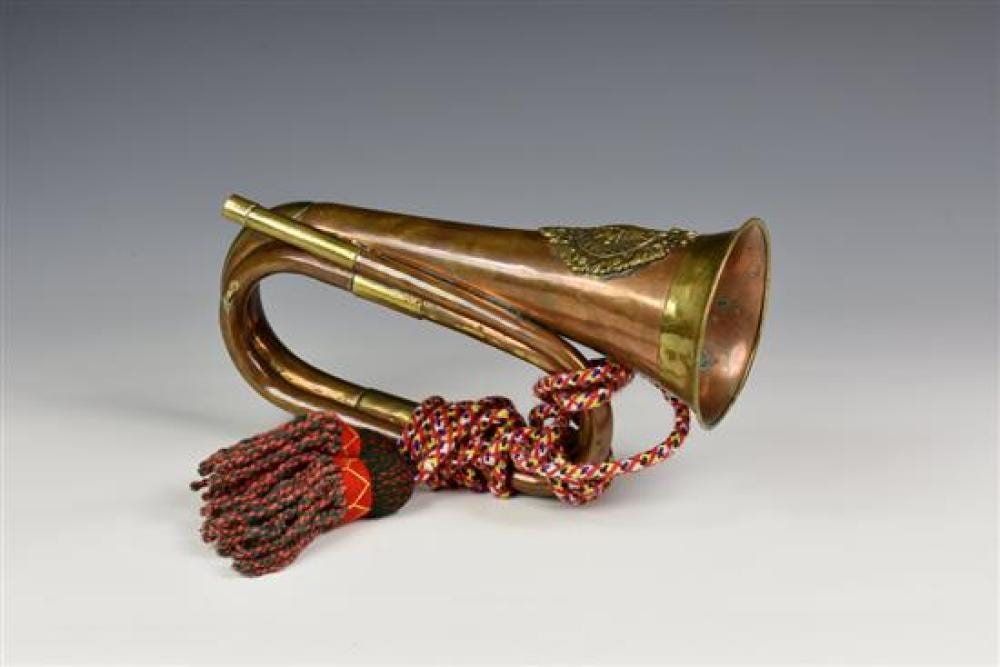 A. Sutherland comparable auction result: a copper and brass argyle and sutherland bugle and tassel lacks mouthpiece