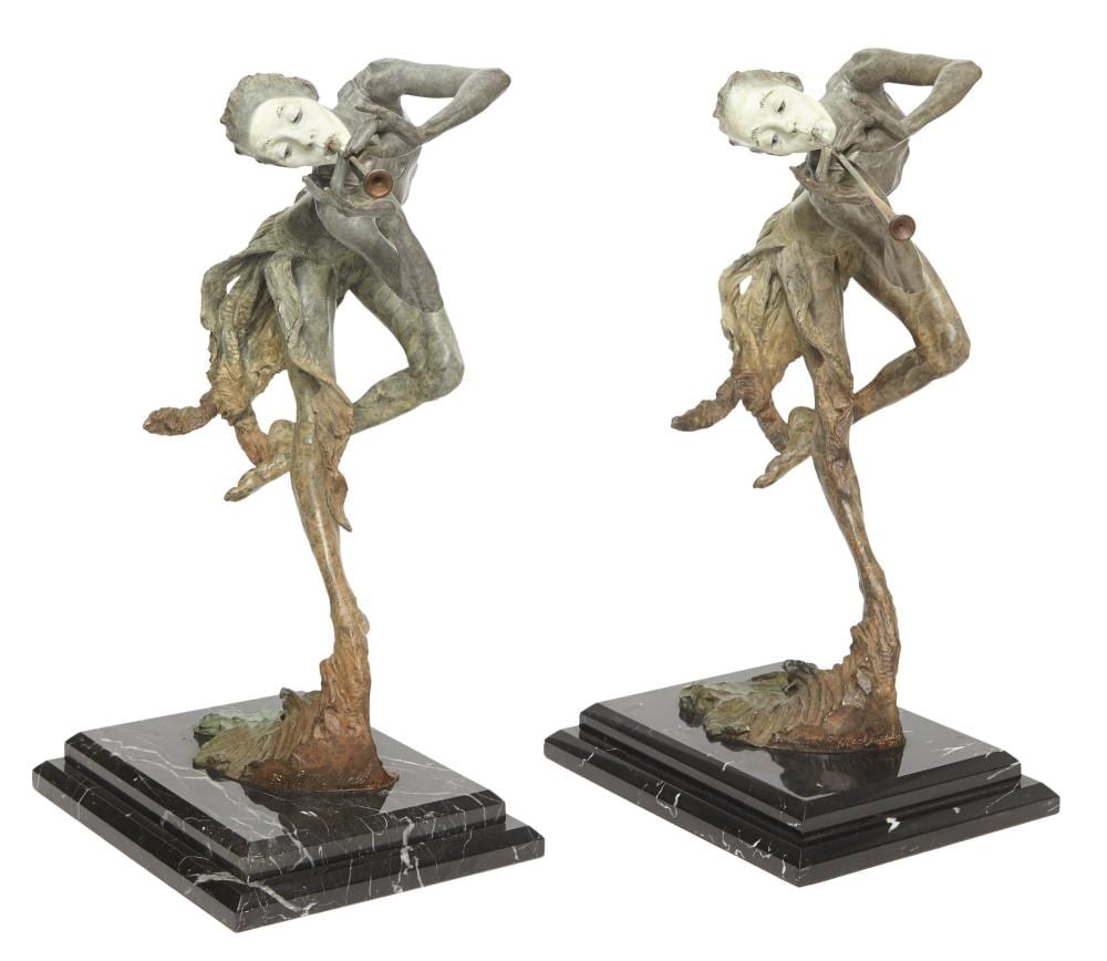 Richard MacDonald American, b. 1946 Horn Blowers: Two Each signed R. McDonald and numbered 30/175 sold by DOYLE Auctioneers & Appraisers, lot 71 — auction record photograph