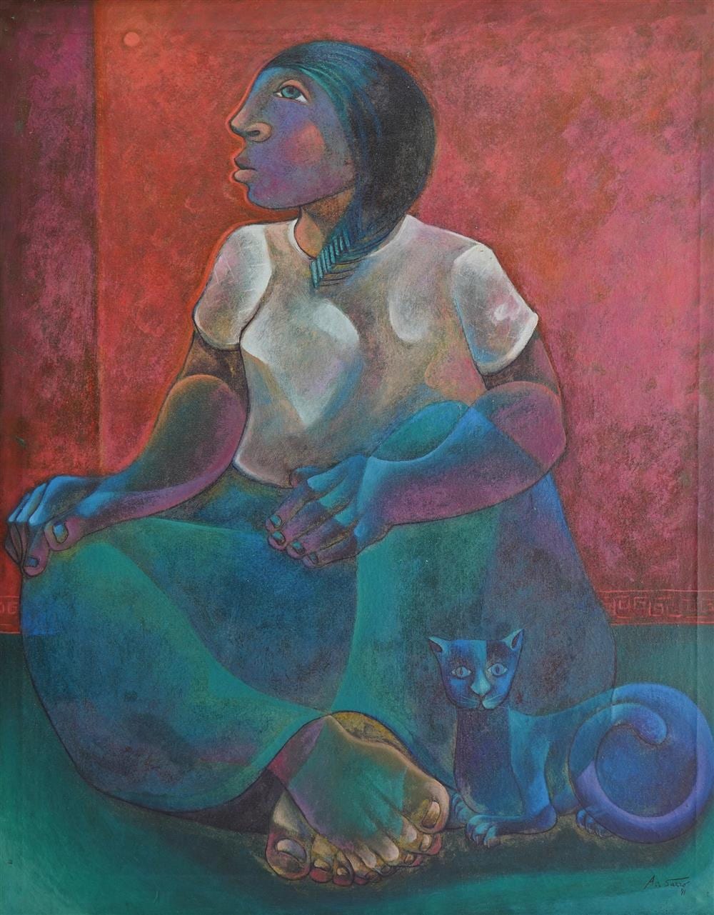 Adelio Sarro comparable auction result: adelio sarro brazilian b 1950 aguas vermelhas oil on canvas signed a sarro 91 39 x 31 framed 40 1 2 x 32 1 2 very g
