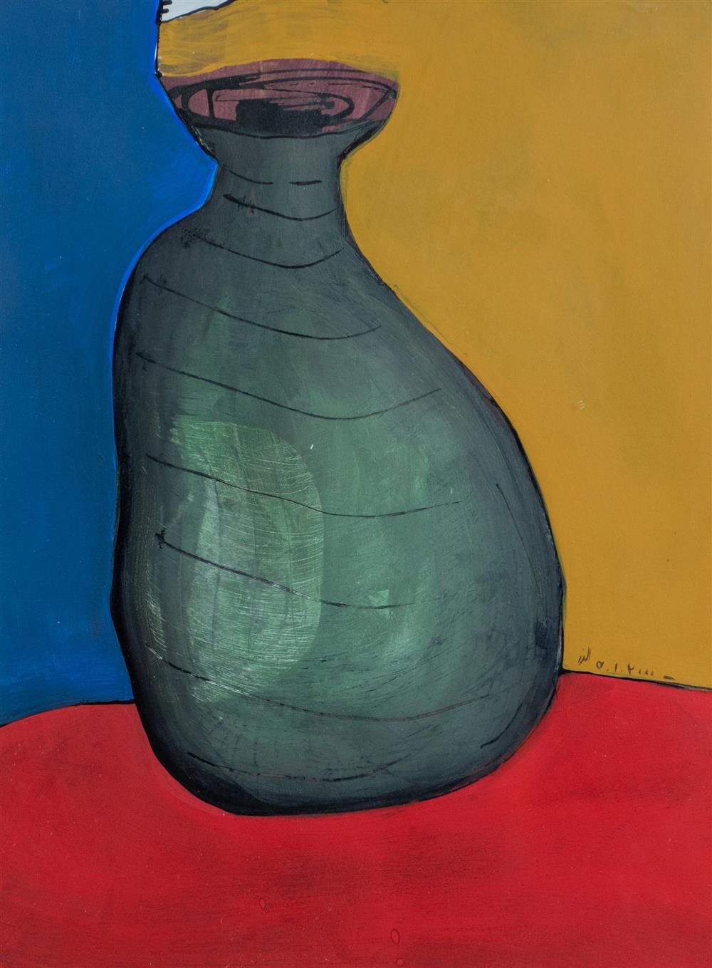 Unver Shafi Khan comparable auction result: unver shafi khan pakistani b 1961 abstract still life painting untitled signed in urdu 12 1 2 x 9 1 2 sheet framed 18 3 4