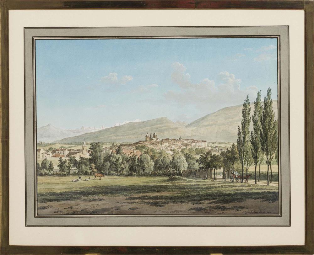 Jean Antoine Linck comparable auction result: jean antoine linck 1766 1843 sal ve et environs 3 gouaches 37x50 cm