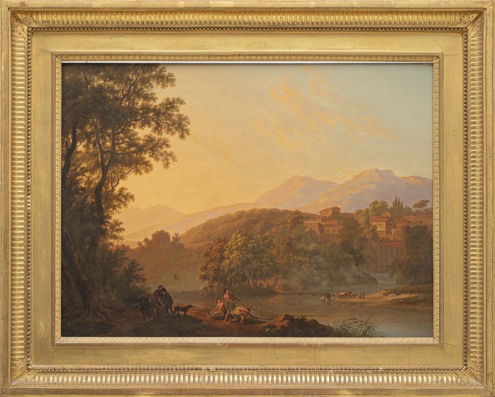 Pierre Louis de La Rive comparable auction result: pierre louis de la rive 1753 1817 les pendants watteville 1795 paire d huiles sur panneau 55 5x75 cm