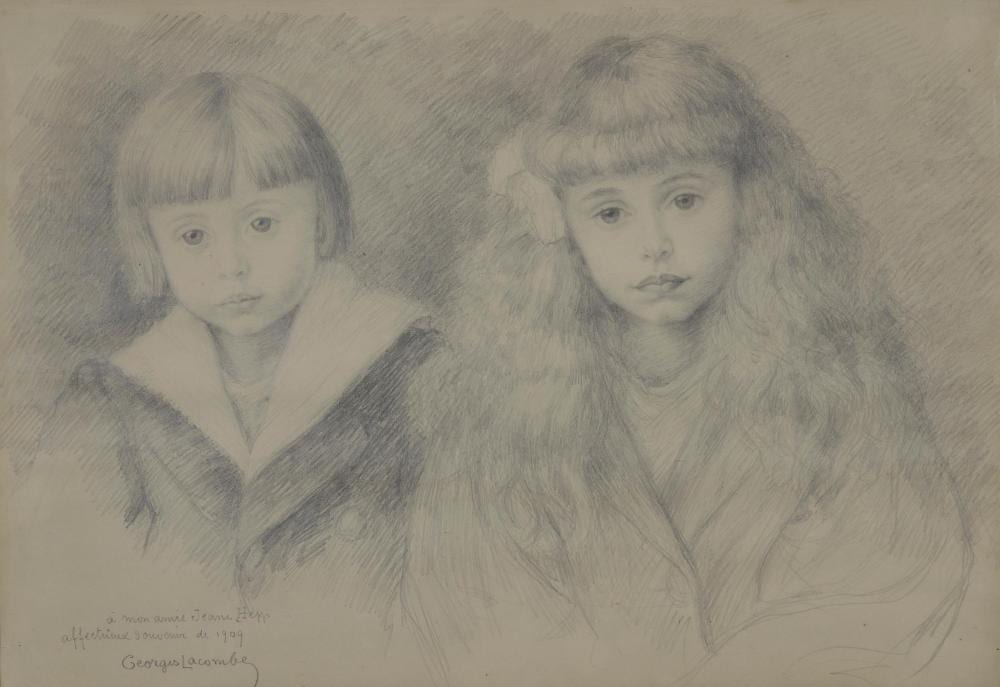 Georges Lacombe comparable auction result: georges lacombe 1868 1916 double portrait de jeunes filles