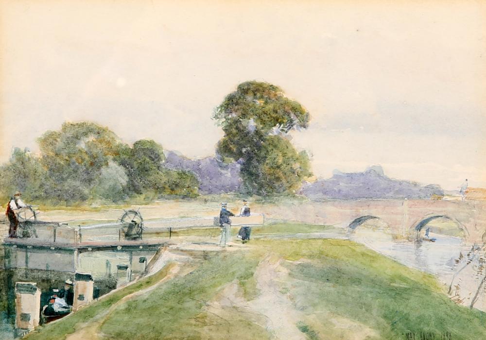 Max Ludby comparable auction result: max ludby 1858 1943 chertsey lock signed watercolour framed 12cm by