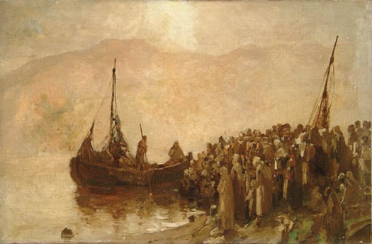 John Ferguson Weir comparable auction result: john ferguson weir american 1841 1926 study for our lord teaching from the lakeside