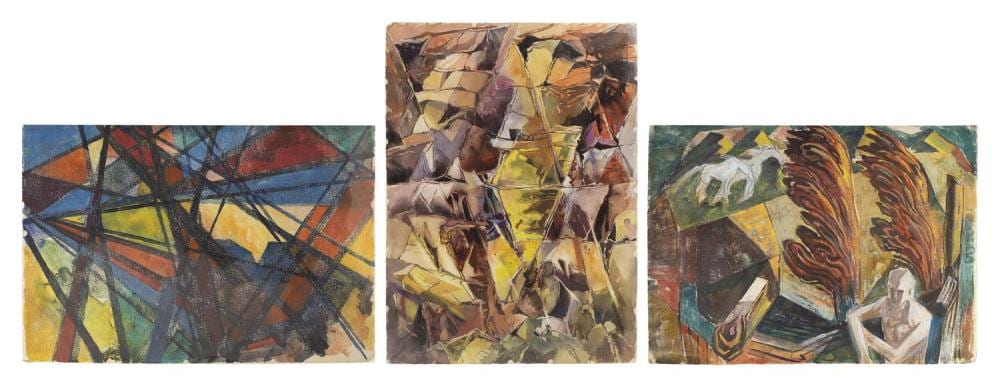 Montague Charman comparable auction result: frederick montague charman new york 1894 1986 three abstracts watercolors on paper 22 x 31 unframed