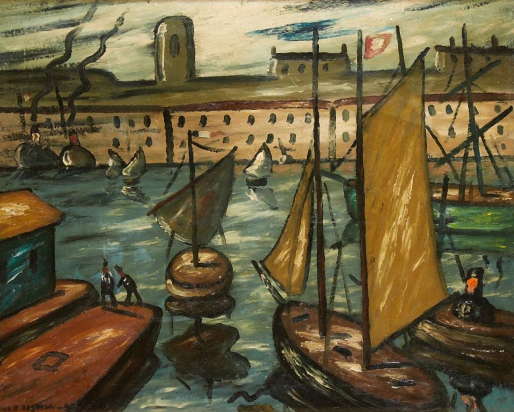 Mathieu Verdilhan comparable auction result: mathieu verdilhan 1875 1928 vue du port de marseille huile sur panneau sign e en bas gauch