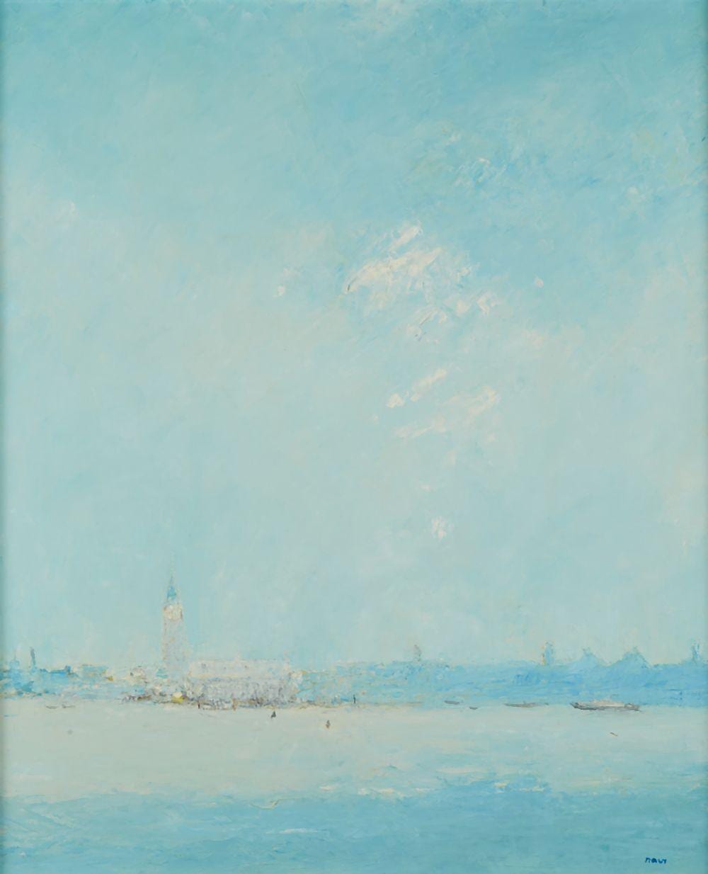 Michel Maly comparable auction result: michel maly 1936 venise bleu huile sur toile sign e en bas droite 54 x 44 cm vue