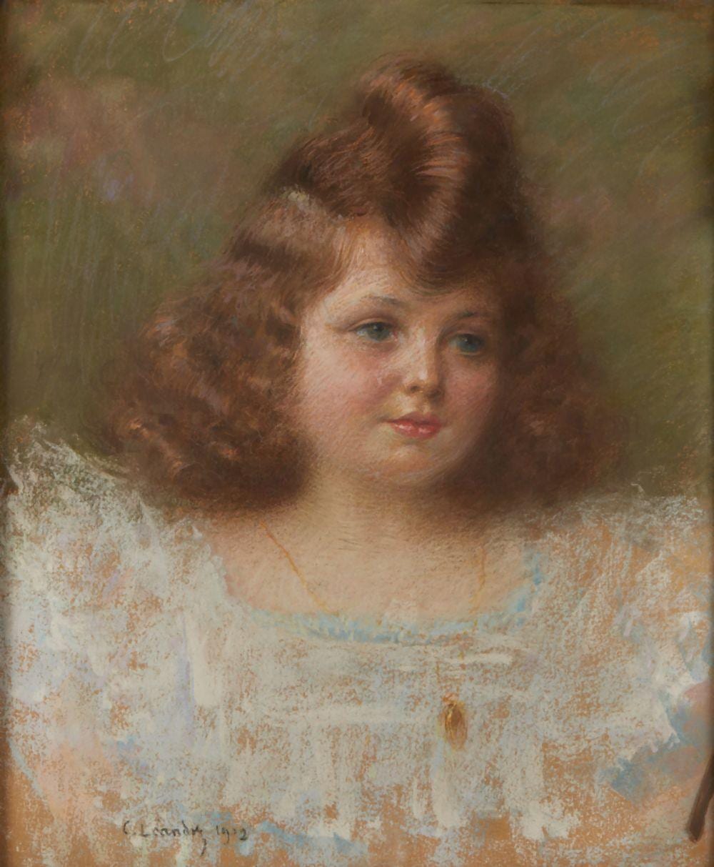 Charles Leandre comparable auction result: charles leandre champsecret 1862 paris 1934 portrait d enfant pastel sign et dat en bas