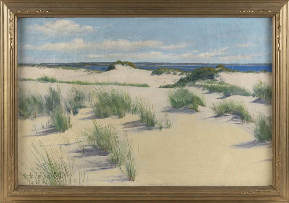Charles Abel Corwin comparable auction result: charles abel corwin new york california illinois 1858 1938 cape cod oil on canvas 24 x 36 framed 30 x 42