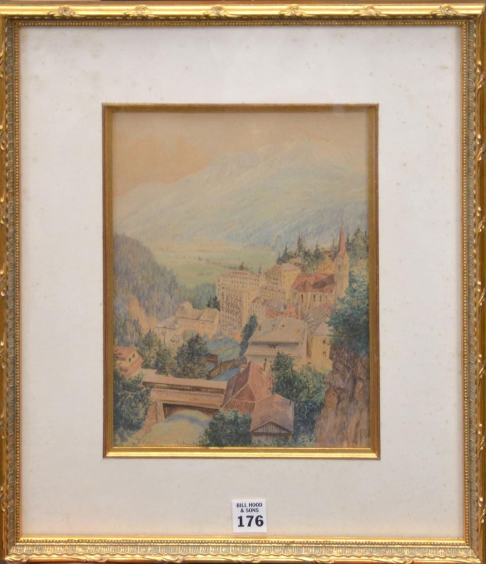 Rudolf Kargl comparable auction result: rudolf kargl austria 1878 1942 watercolor alpine castle 1923 11 x 8 inches