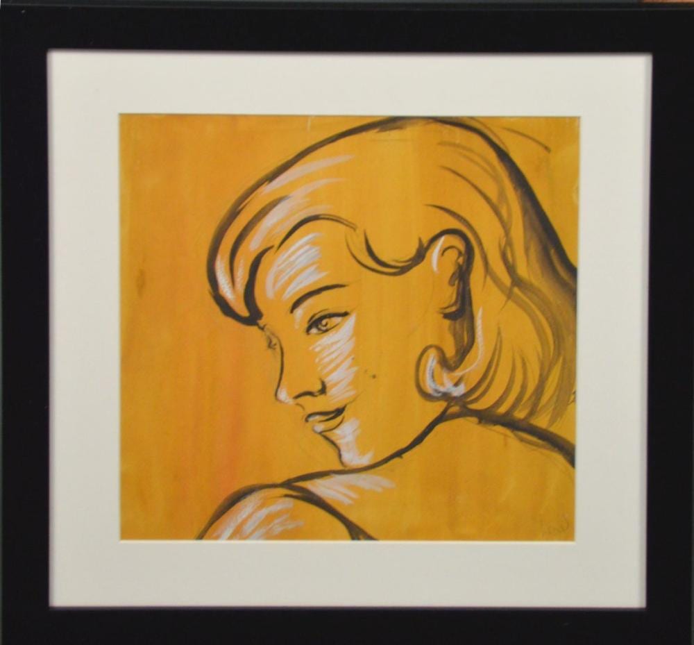 Leon Wall comparable auction result: leon wall new york 1918 1980 portrait mix media signed 11 5 x 11 5 inches