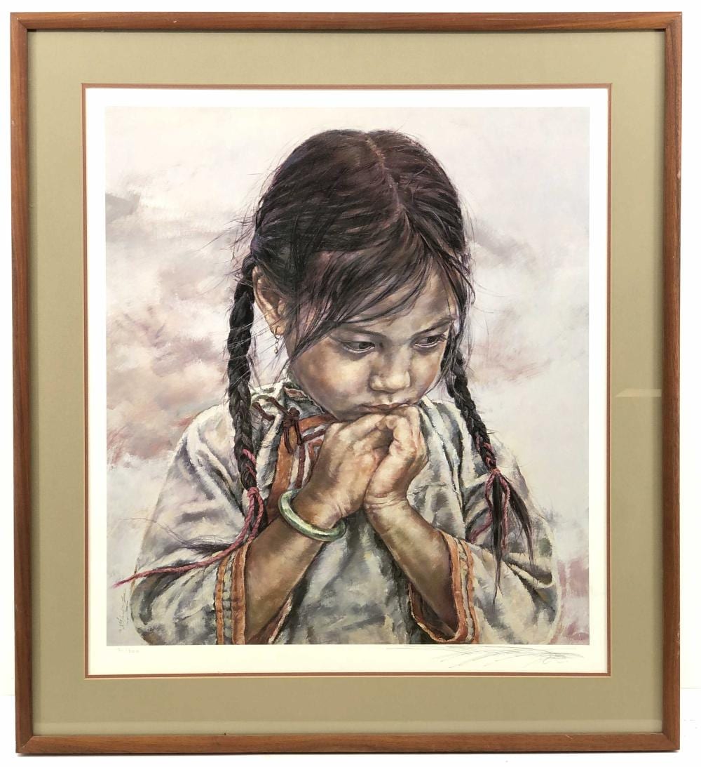 Ming Wai comparable auction result: ming wai thinking lithograph