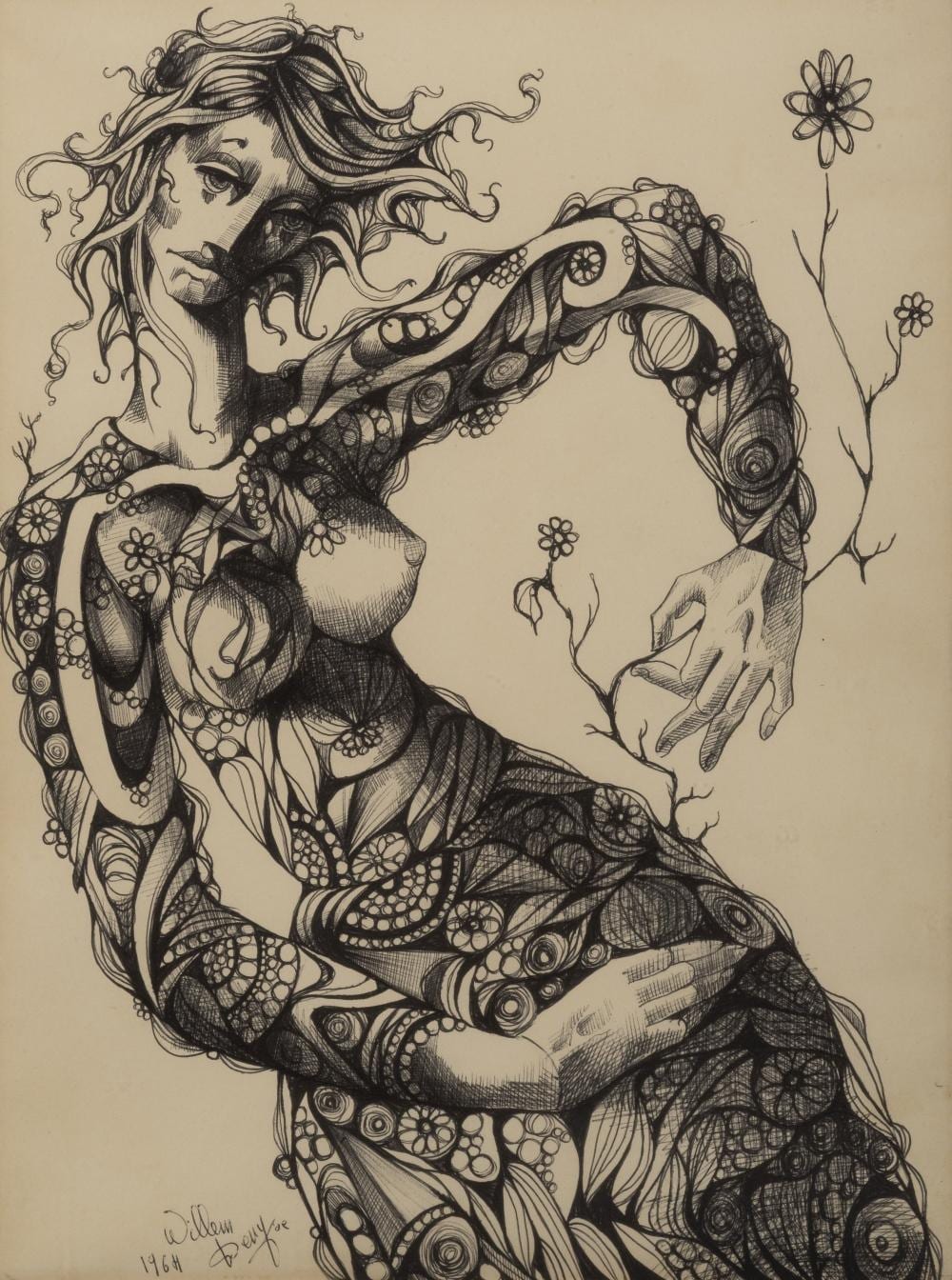 Denyse Willem comparable auction result: denyse willem n e en 1943 sans titre 1964
