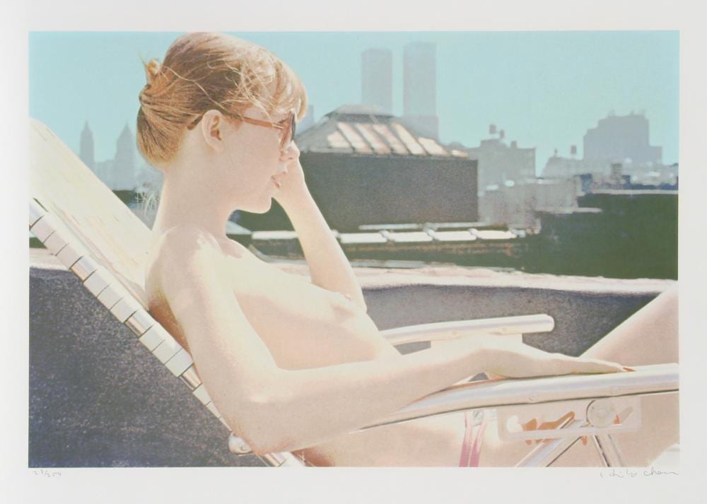 Hilo Chen comparable auction result: hilo chen roof top sunbather silkscreen