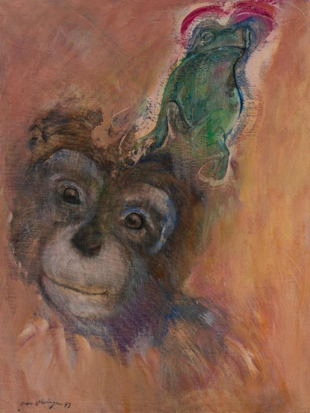 Ian Van Wieringen comparable auction result: ian van wieringen born 1944 monkey and frog 1979