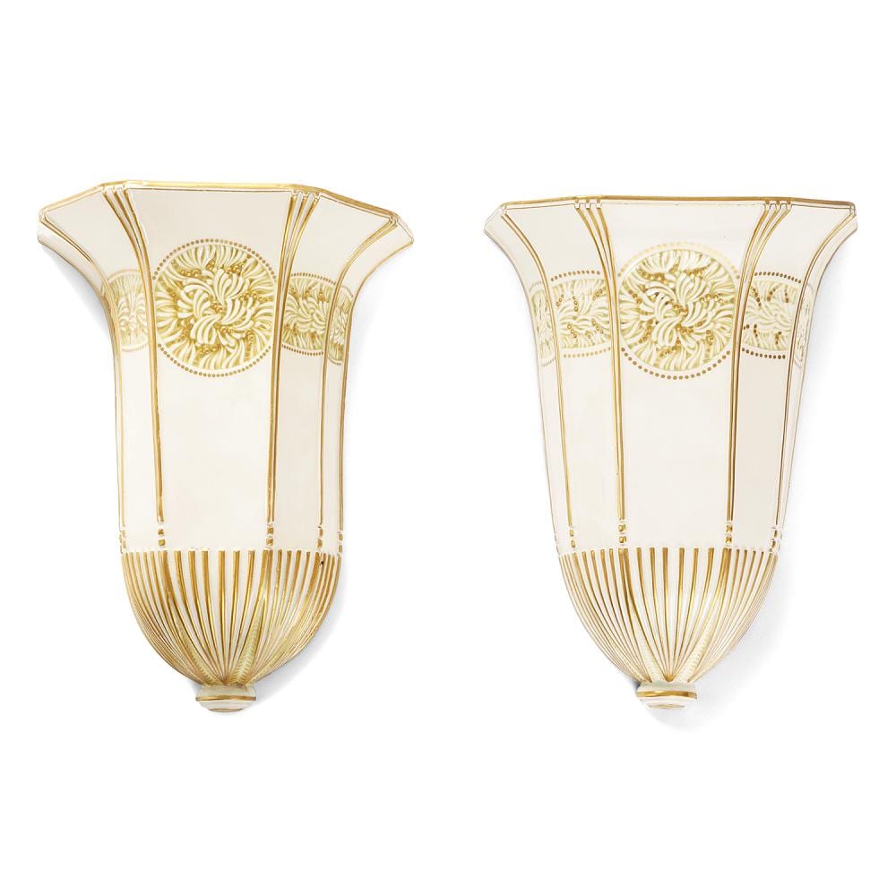 Henri Rapin comparable auction result: henri rapin 1873 1939 s vres manufacture nationale de suite de deux consoles d applique lumineuses en porcelaine formant vas