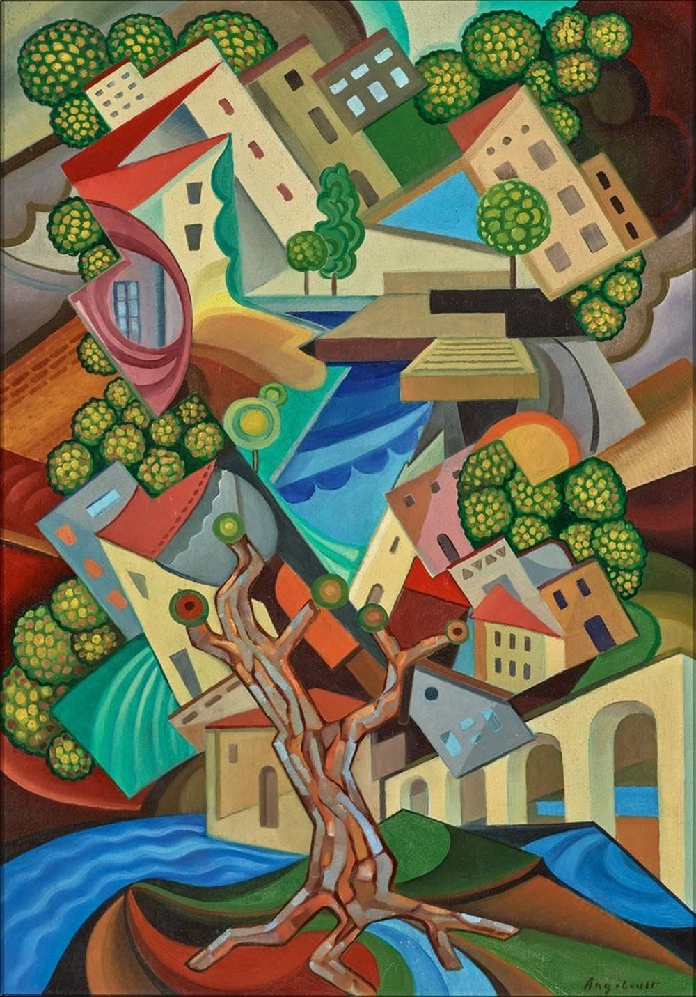 François Angiboult comparable auction result: fran ois angiboult h l ne d ttingen 1887 1950 untitled cubist city