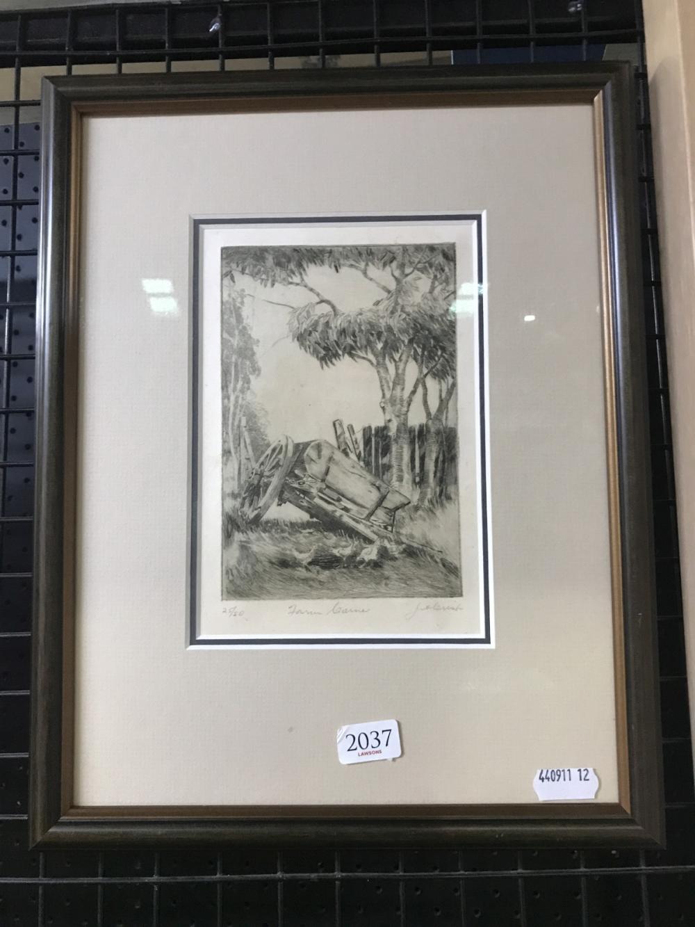 James Crisp comparable auction result: james crisp 1879 1962 farm corner etching ed 25 50 33 x 26cm frame signed lower