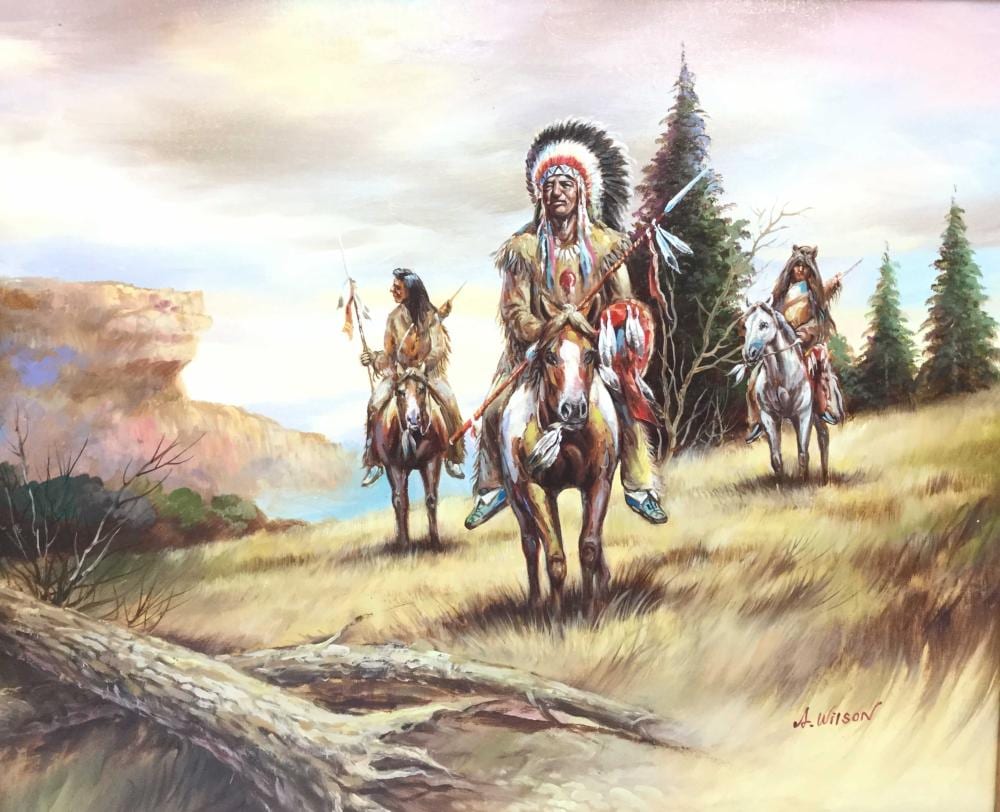 A. (1869) Wilson comparable auction result: a wilson signed native american oil on canvas
