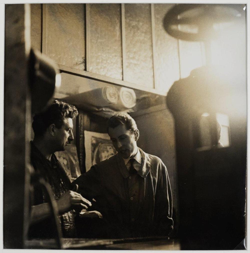 Paul Almasy comparable auction result: paul almasy 1906 2003 portrait de bernard buffet et jacques frelaut dans l atelier lacouriere 1958