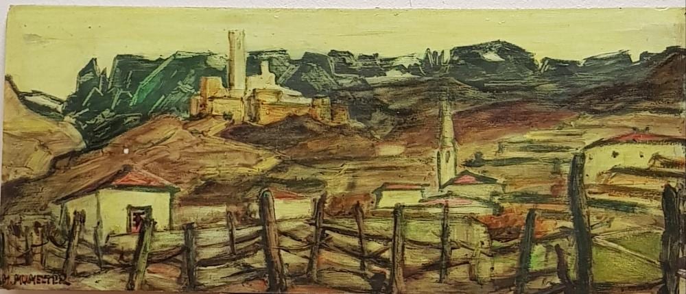 Hubert Mumelter comparable auction result: hubert mumelter 1896 1981 bozen sigmundskron gegen schlern l auf malkarton gr e 80 5x34cm gr e rahmen v 91x45cm signiert links unten h mumelter